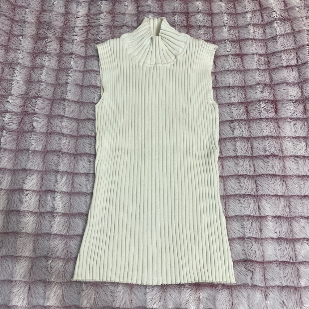 August silk sleeveless turtleneck